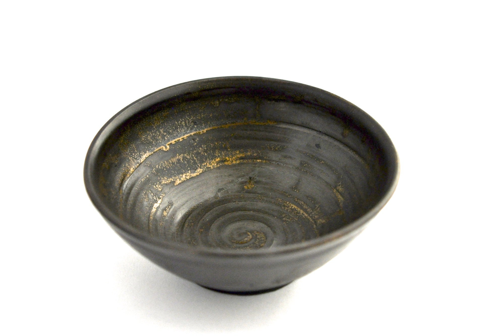 table / bowl black & gold speckle patina