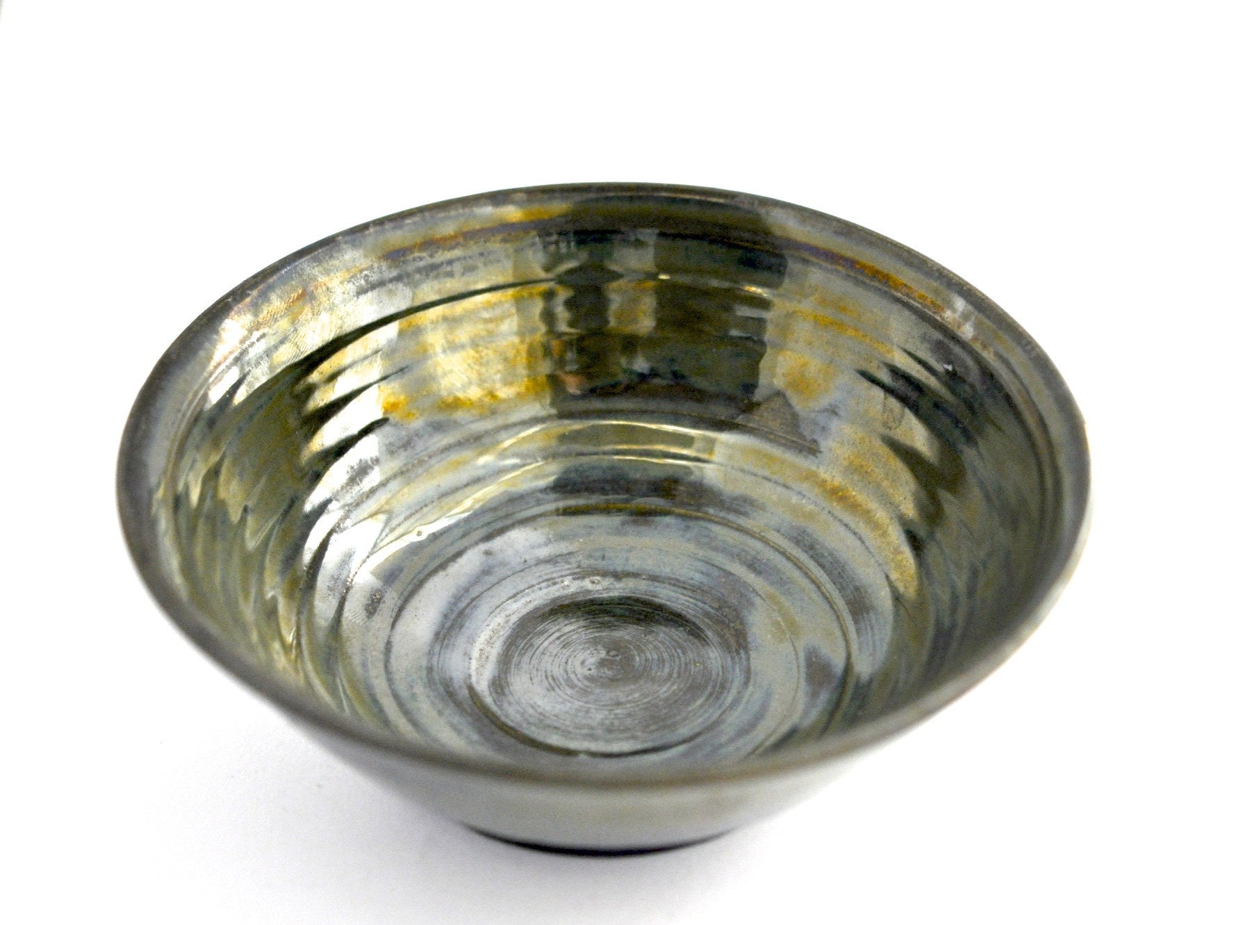 table / bowl glossy olive gold patina
