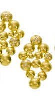 earrings / gold hammered clusters + tossed diamonds