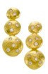 earrings / gold hammered 22k  graduated discs + diamonds