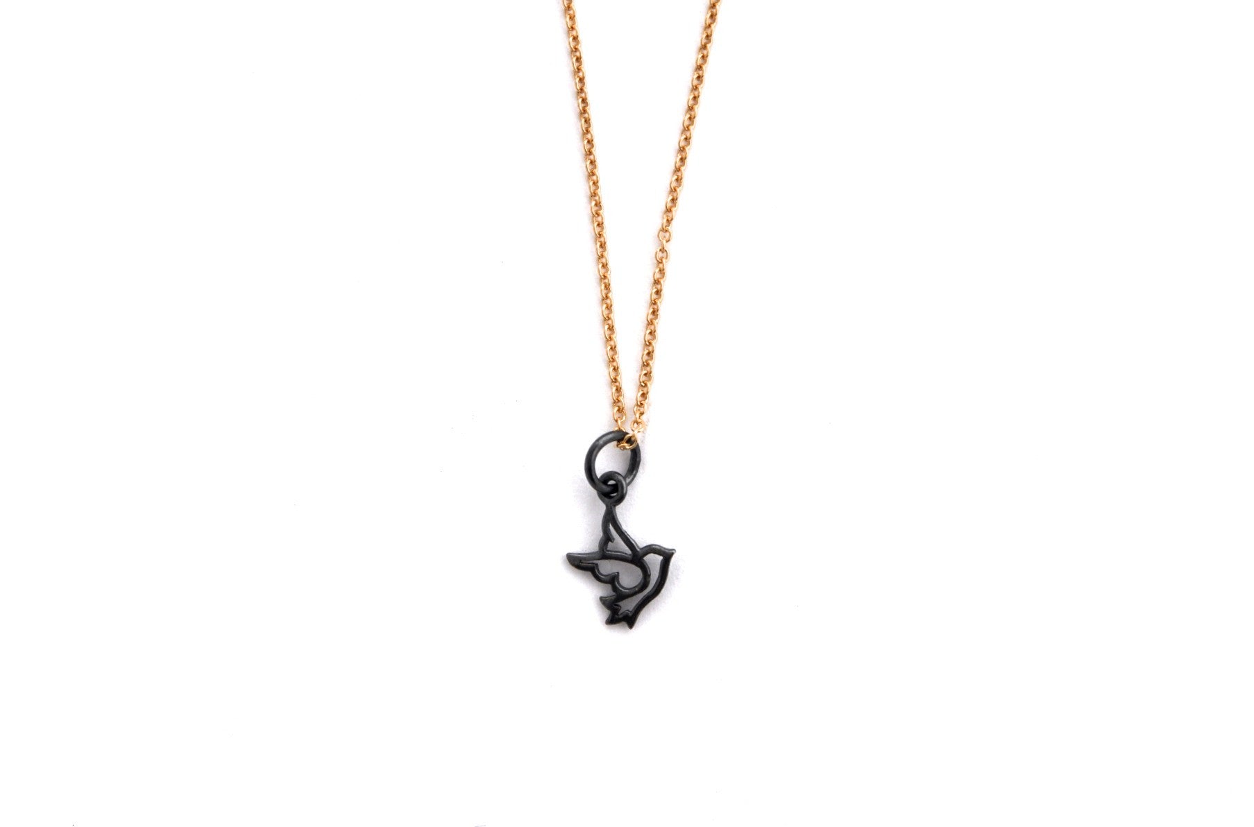 necklace / silver tiny DOVE charm on fine chain