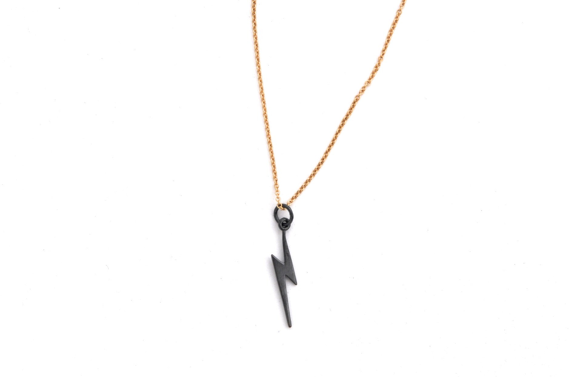 necklace / silver tiny LIGHTNING BOLT charm on fine chain