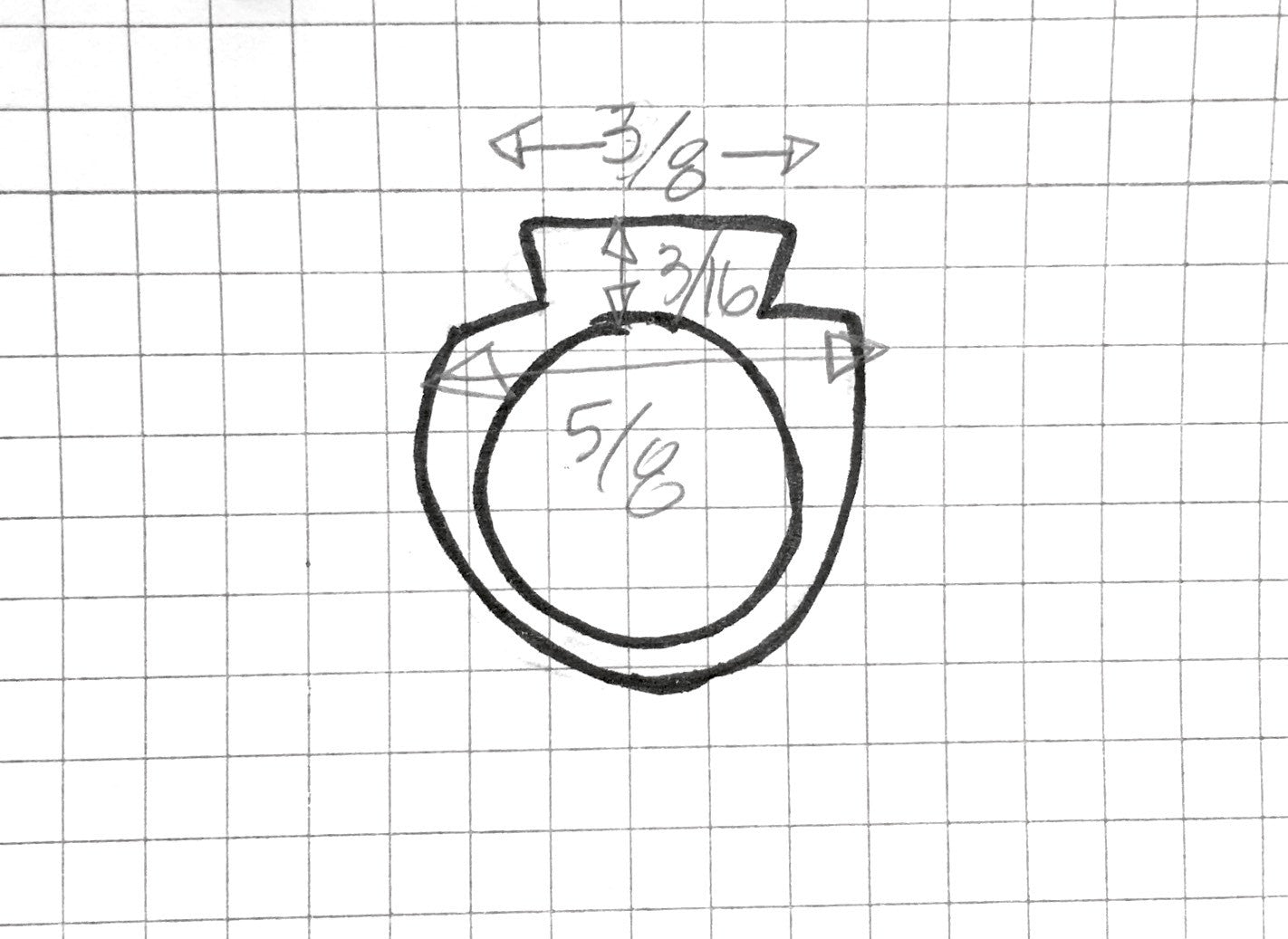 ring / signet ring NOTCHED