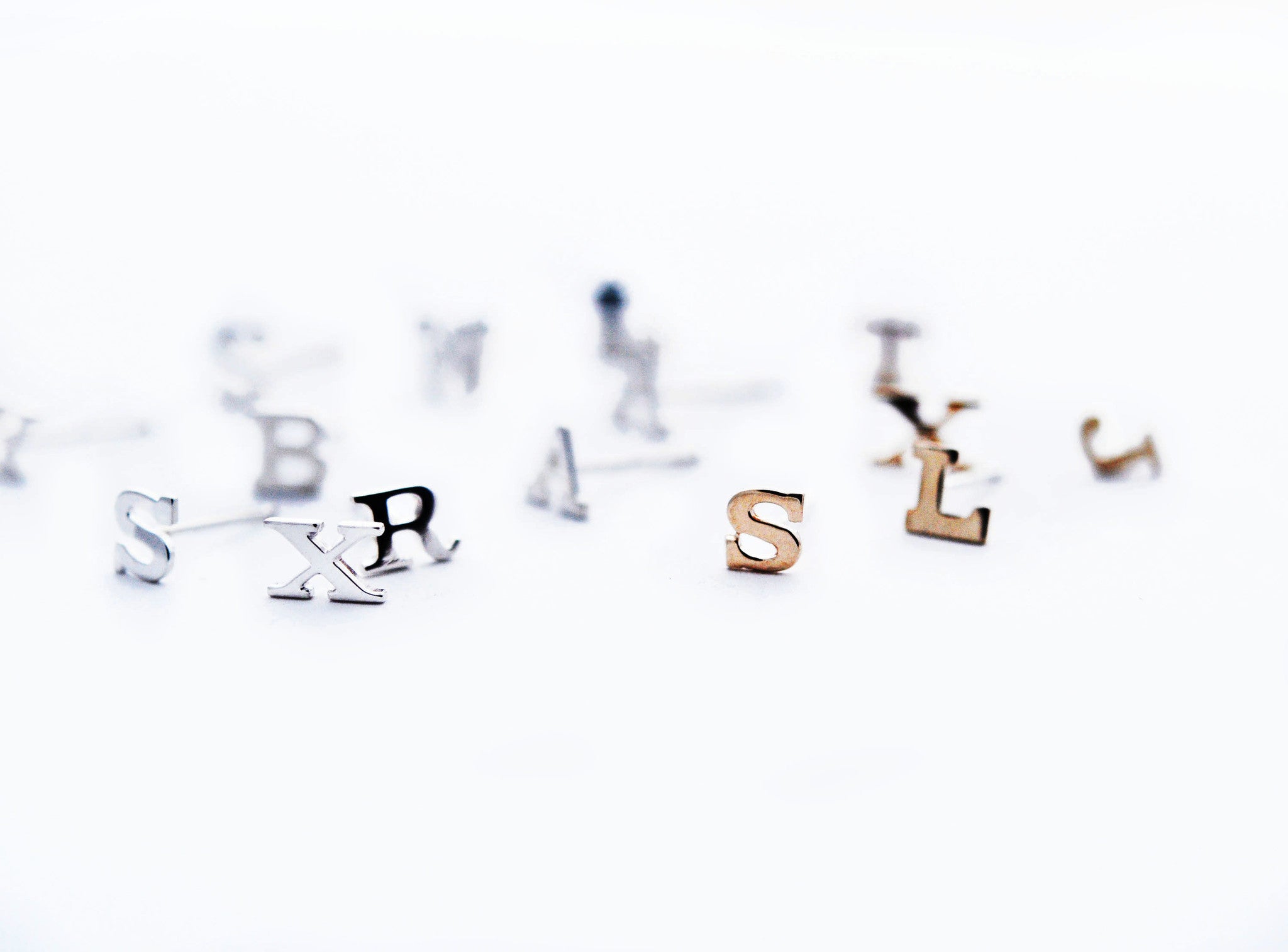 earrings / studs ALPHABET NUMBERS