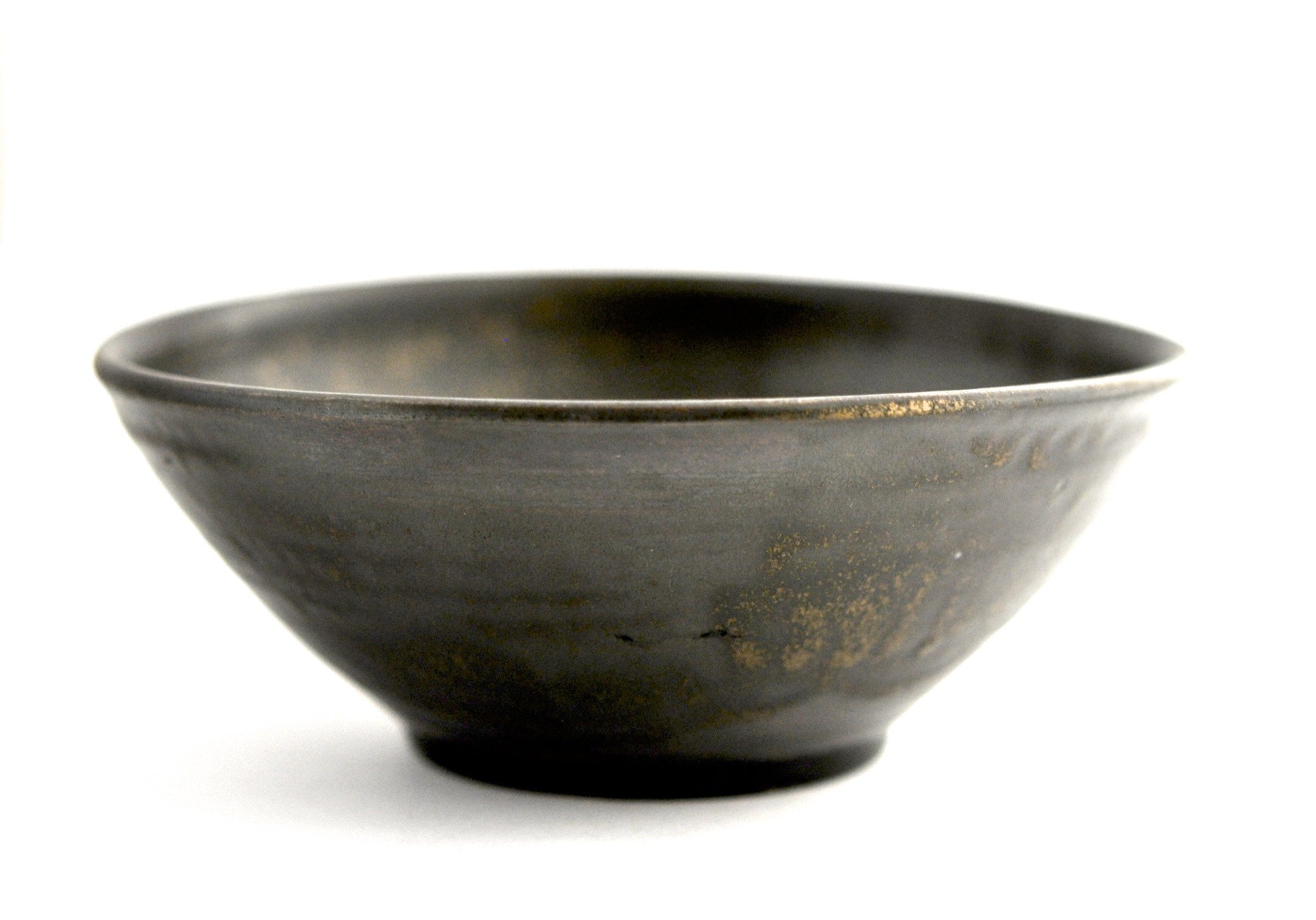 table / bowl black & gold speckle patina