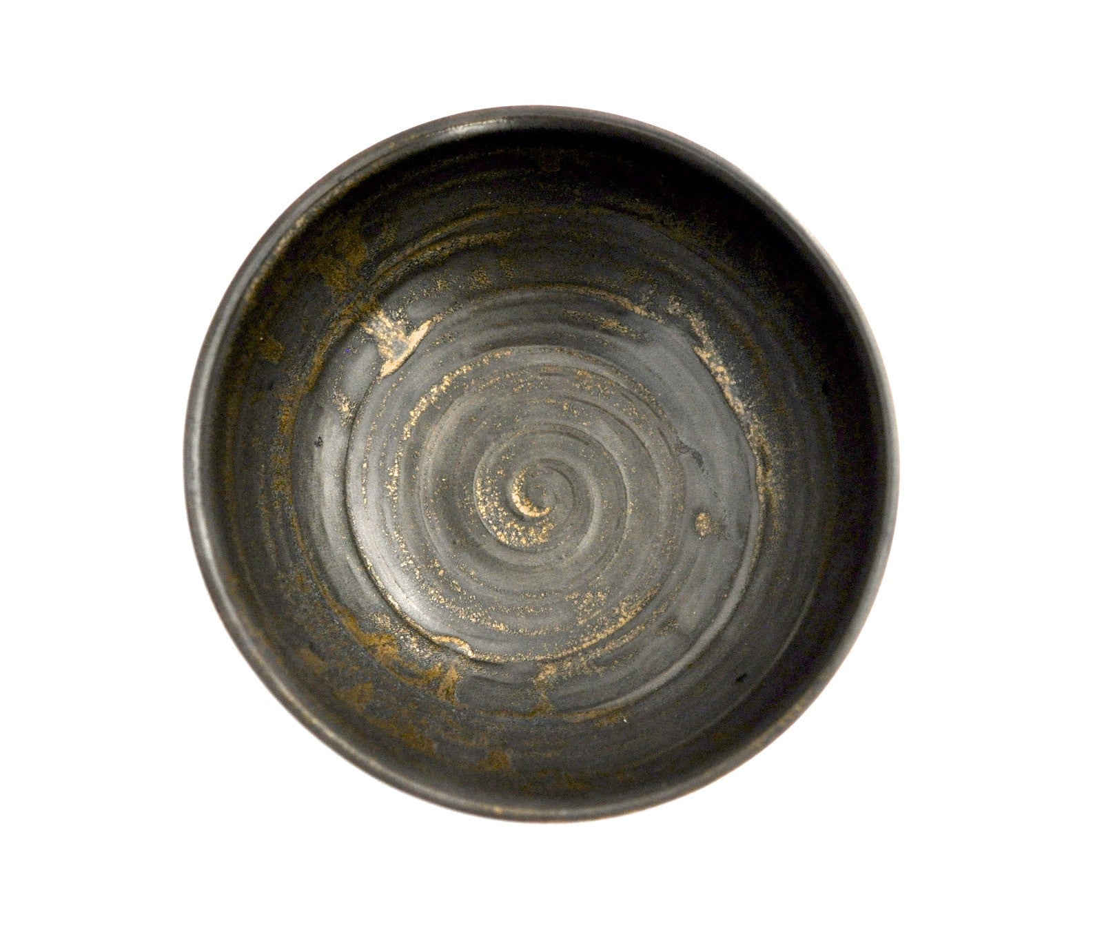 table / bowl black & gold speckle patina